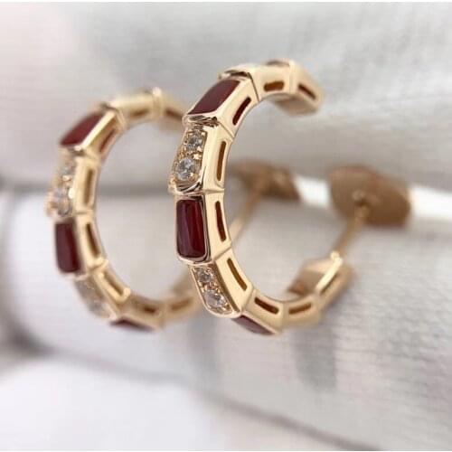 New trendy snake bone white mother-of-pearl earrings summer style Hong Kong style earrings