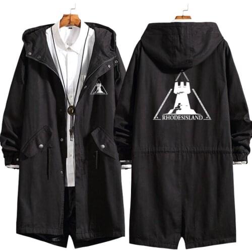Game Arknights black white Overcoat Rhodes Island Long Trench Coat Lappland Penguin Cosplay Jacket Long Solid Windbreak Coat
