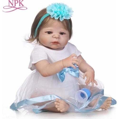 NPK full silicone vinyl body reborn baby dolls soft silicone vinyl real gentle touch bebes reborn new born real baby