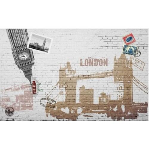 Custom photo wallpaper for walls 3 d murals Retro European Building Wall Brick Decorative Background Wall papers home decor