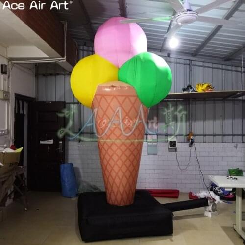 Lovely inflatable ice cream cone, advertising inflatable ice cream, inflatable giant ice-lolly Model with free logo on base