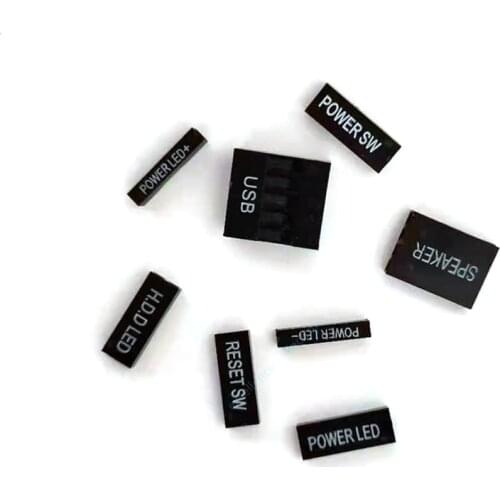 20pcs/lot Printed DuPont Shell Connector for Computer Mainframe Audio, USB, +P, -P, Reset, Power SW, HDD LED, Speaker Connector