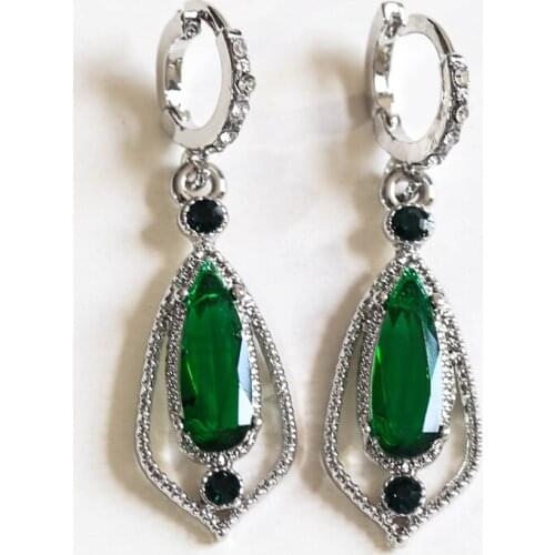 Fashion Korean Style Women Dangle Earring Vintage Water Drop Green Color Stone Drop Earrings Aretes De Mujer Modernos 2020