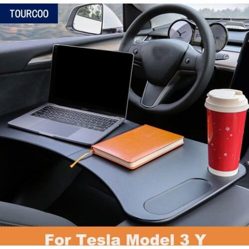 For Tesla Model 3 Y Car Folding Laptop Table Portable Vehicle Desk Car Modification Accessories