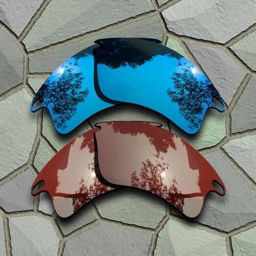 Sky Blue&Bronze Brown Sunglasses Polarized Replacement Lenses for Oakley Fast Jacket XL