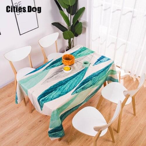 Tropical Plants Table cloth Cotton Linen Square Tablecloths Rectangular Dinner Table Cover Coffee Table Tea Home Textile