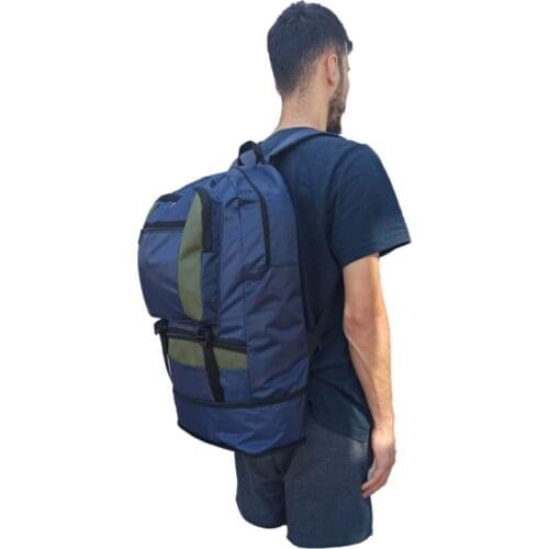 Unisex Navy Mountaineer Camping Gusseted Back Bag 60 l