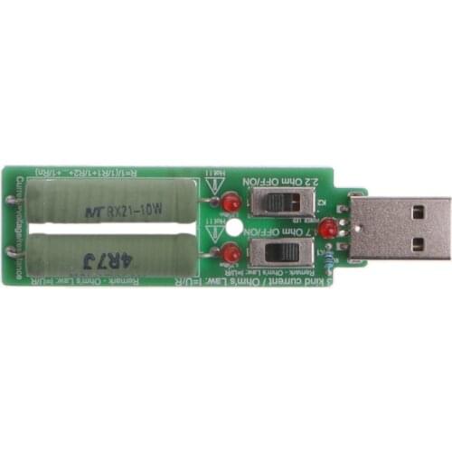 USB Resistor Electronic Load w/Switch Adjustable 3 Current 5V Resistance Tester