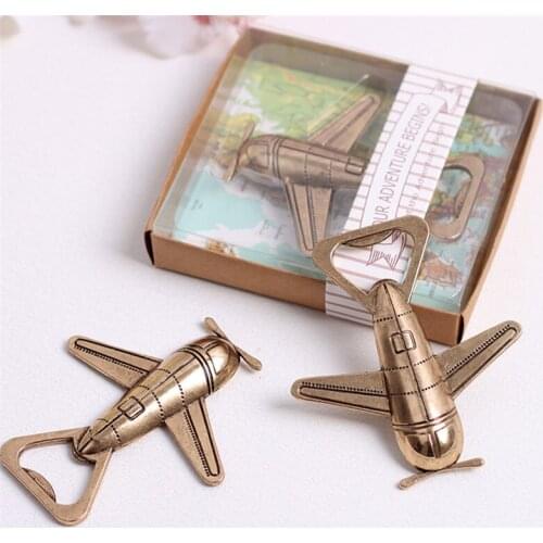 High Quality "Let the Adventure Begin" Airplane Bottle Opener romantic wedding party favor gift guest present 20PCS