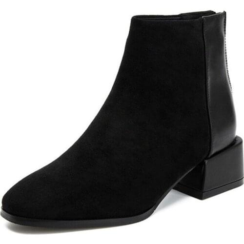 Autumn winter suede casual boots Womens fashion new ankle boots Winter plush warm womens boots Size 34-40