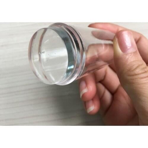1Pc(2.8cm) Jelly Nail Stamper Transparent Silicone Sets with Caps Nail Stamp & Scraper Nail Art Stamper Kits#YZ11