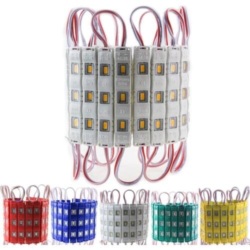 100pcs/lot Best price IP65 5730 3 LED MODULE Waterproof Warm White Pure White Injection Molding Light for DC 12V, 75mm*10mm