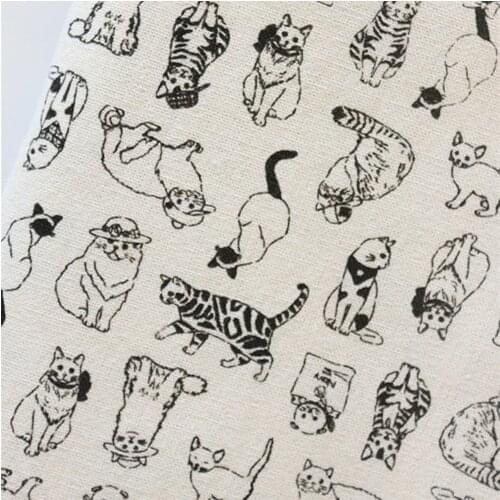 100x150cm Cotton Different White Cat Fabric Cloth Handmade Sewing Patchwork Sofa Pillow Cover Curtain Tablecloth Bag Wallet