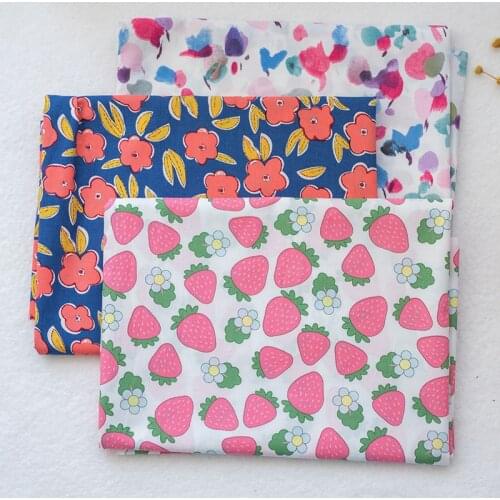 145x50cm 60S Imitation Tencel Cotton Poplin Fresh Little Floral Sewing Fabric, Making Childrens Summer Clothing Dress Cloth