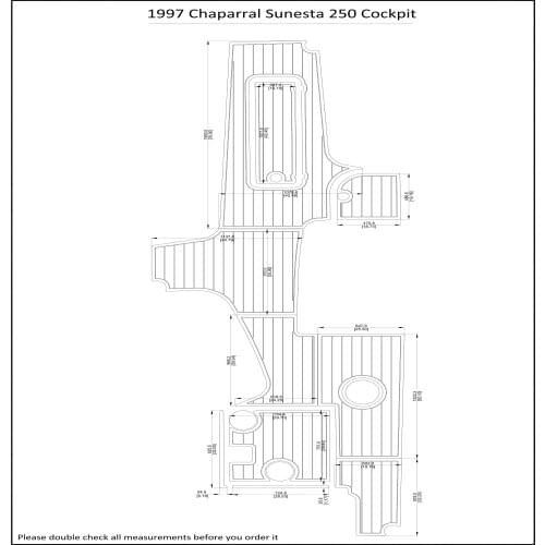 1997 Chaparral Sunesta 250 Cockpit Pad Boat EVA Teak Decking 1/4" 6mm