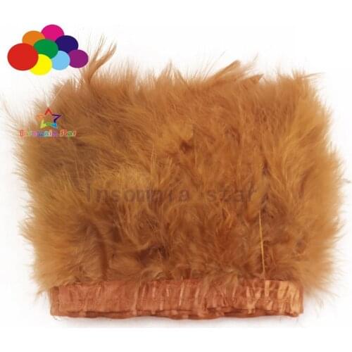 2 Meter Light Coffee Soft Turkey Marabou Feathers Fringe Trims Ribbon Used for Dress Sewing Decoration Craft Clothing Boots