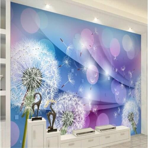 Beibehang wallpaper for walls 3 d Customized beautiful dandelion 3d wallpaper home decor living room background vinyl wallpaper