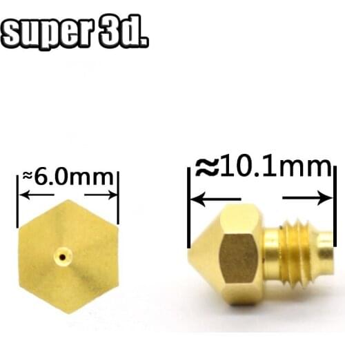 3D Printer Cyclops Nozzle M5 Threaded Screw 0.4mm 1.75mm for 2 In 1 out heat block of V6 3D Printer parts