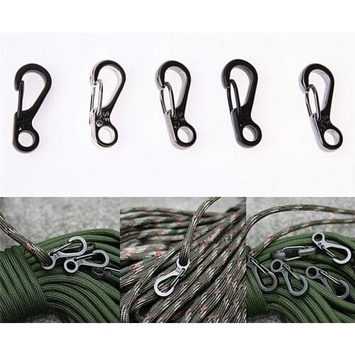 5pcs/lot Mini Spring Cord Buckle Clasp Buckle Snap Hook Carabiner Mountainer Keyring key chain 3 Colors