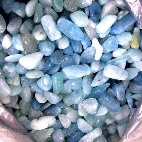 Aquamarine Tumbled Stones Natural Quartz Gemstones Healing Crystals Reiki Gems Fish Tank Home Decorations