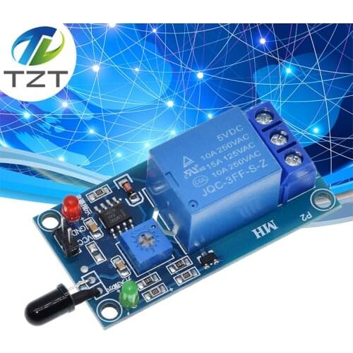 IR Infrared 1 Channel 5V 12V Flame Detection Sensor Module Fire Alarm Sensor Relay Module For Arduino