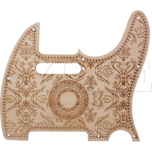 Wood Color L20cm W19cm Maple Pickguard Scratchplate Guitar Replacement