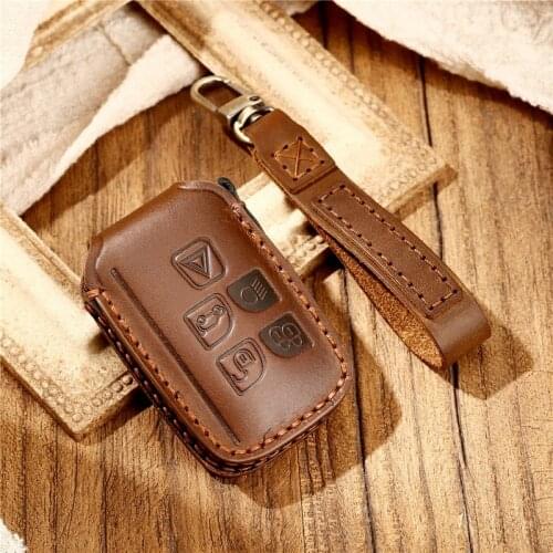 Leather Car Key Case For Land Rover Range Rover Sport A9 Discovery 2 3 4 Sport For Jaguar XF A8 A9 X8 XE XF XFL Remote Cover