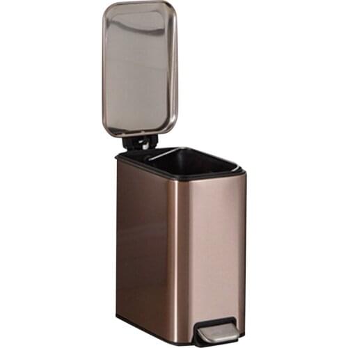 5 Liter / 1.3 Gallon Soft-Close Trash Can with Foot Pedal - Stainless Steel, Satin Nickel Finish