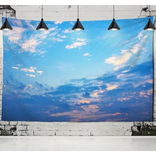 Sun Clear Sky Clouds Tapestry Wall Hanging Blue Sky Clouds Bedspread Dorm Cover Beach Towel Backdrop Home Room Wall Art Decor