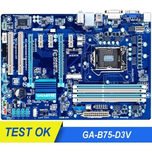 Original Motherboard For Gigabyte GA-B75-D3V LGA 1155 DDR3 B75-D3V Mainboard 32GB For Intel B75 Used Desktop Motherboard