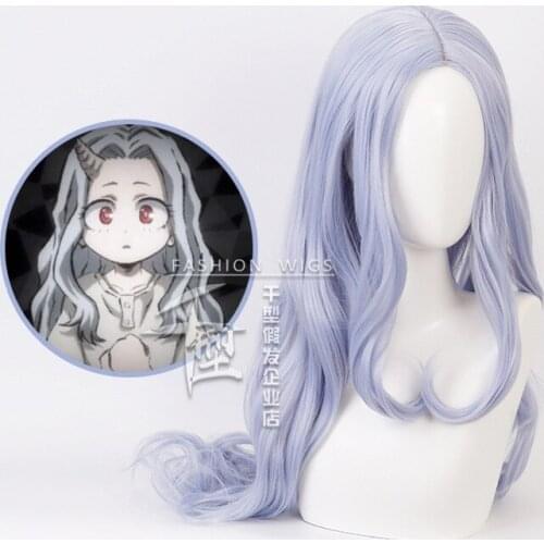 Anime My Hero Academia Eri Cosplay Wigs Boku no Hero Academia Eri Costumes Wigs Halloween Gray-Blue Long Curly Hair