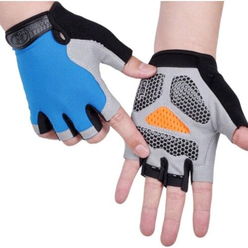 Unisex Men Women Sports Summer Breathable Antiskid Sports Mittens Half Finger Fitness Gloves For Outdoor Cycling Skate Gym