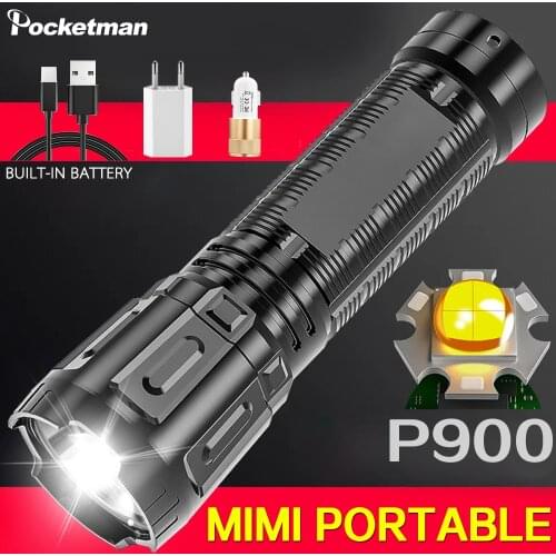 Portable Mini Led Flashlight Super Bright Led Torch Outdoor Camping Light With Built-in Battery USB Rechargeable Torch Lanterna