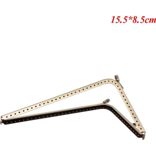 THINKTHENDO 1Pc DIY Bronze Purse Handbag Handle Coins Bags L Shape Metal Kiss Clasp Lock Frame 3 Size