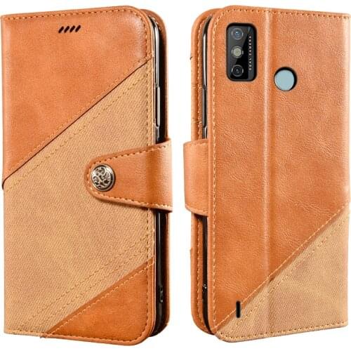 Vintage Phone Case For Tecno Spark 6 GO Case 6.52 inch Luxury Wallet Flip Magnetic Cover For Tecno Spark6 GO Case Cross Color