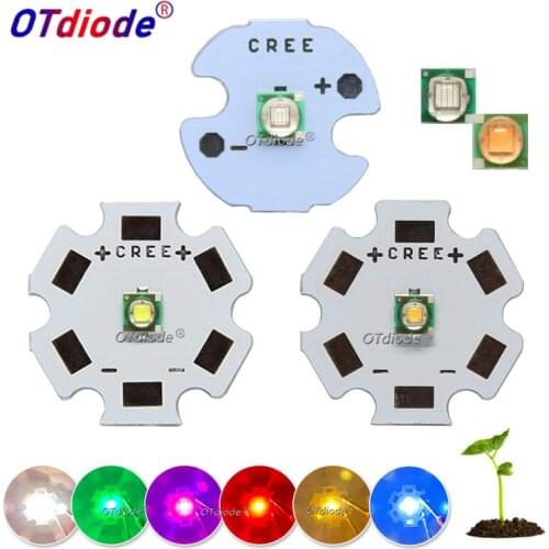 1pcs 3W Cree LED XPE XP-E R3 3535 SMD High Power LED Chip White Red Green Blue Yellow UV Pink Color With 16mm 20mm LED PCB