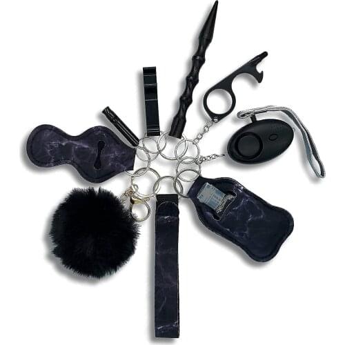 8pcs/Lot Personal Security Alarm Loud Cute Mini Self-defense Multi-Function Tool For Girl Women Kids Anti-Wolf Guard Set