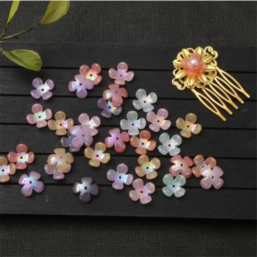 100pcs/lot new creative 15mm acrylic flower torus beads connectors for diy earrings hairpin jewelry making accessories material
