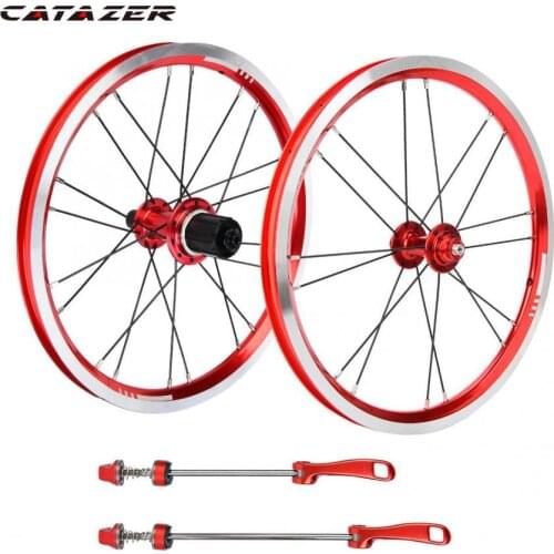 16 inch Aluminum Alloy V Brake Wheels Wheelset Bike Front Rear Wheel 16er for Folding Bike Bicycle Motocross Bicycle