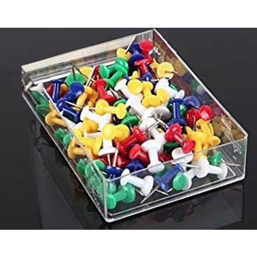 200 PCS Push Pin Pins Thumb Tack Multi Color Head For Office School Home