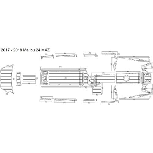 2017 - 2018 Malibu 24 MXZ Swim Step & Cockpit Pad Boat EVA Teak Decking 1/4" 6mm