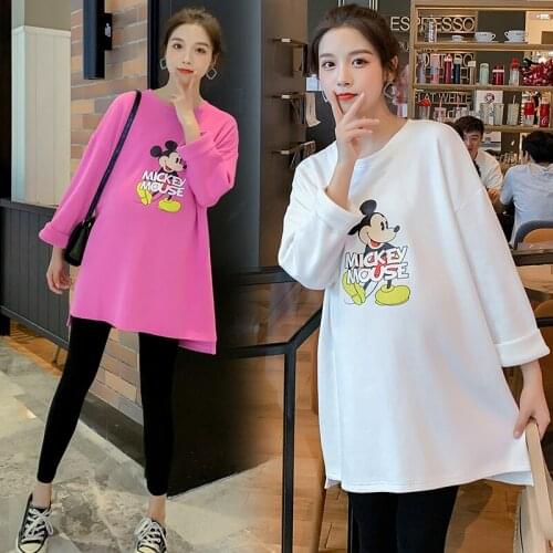 216# Maternity Clothes Spring Autumn Cotton Maternity Tops Clothes for Pregnant Women Casual T Shirt hoodies Dress