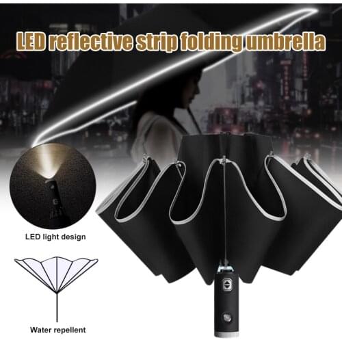3 Fold Reverse Automatic Rain Umbrella Car Clear Umbrella Rain Women Parasol Umbrella XH8Z