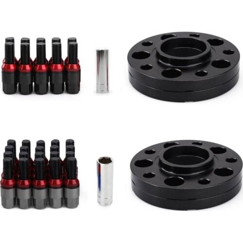 4 PCS Fit For BMW MINI 15mm/20mm Forge Wheel Spacers 5X112 66.56mm With Extended 12.9 Grade Bolts Cone M14x1.25