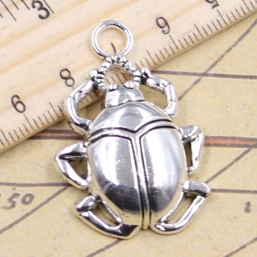 4pcs Charms Bug Beatles Beetle 40x27mm Tibetan Pendants Antique Jewelry Making DIY Handmade Craft For Necklace