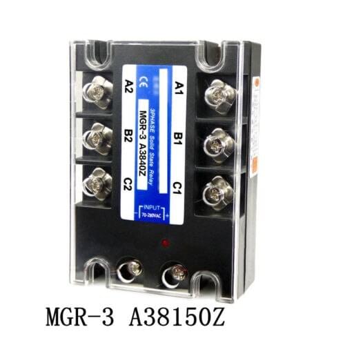 AC-AC 70-280VAC Input 380VAC Output SSR 150A A38150Z Three 3 Phase Solid State Relay