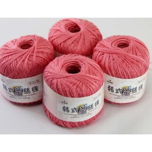 Free shipping 4Balls X50g New Soft Hand Knitting High quality soft 100% Cotton Crocheted Yarn 16104-4 Coral Pink