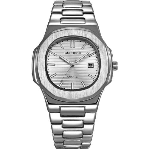 CURDDEN Big Brand Watches Mens Fashion Luxury Stainless Steel Business Calendar Qaurtz Wristwatches Montres de Marque de Luxe