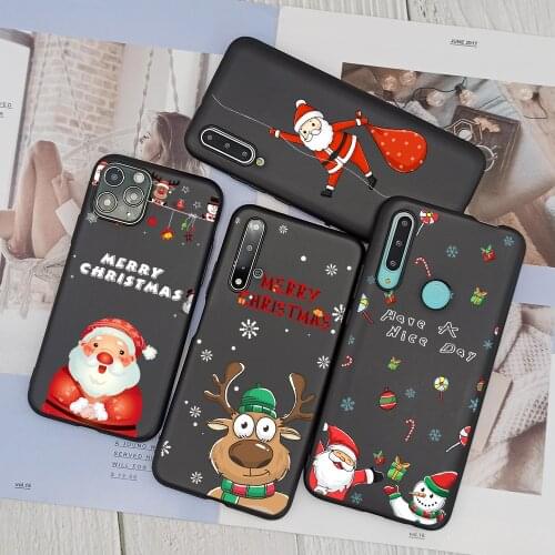 For Huawei P40 P30 Pro Lite E P20 Pro Honor 9X 9C 9A Case Cover Silicone Merry Christmas Santa Claus Y9 Prime 2019 P Smart Z