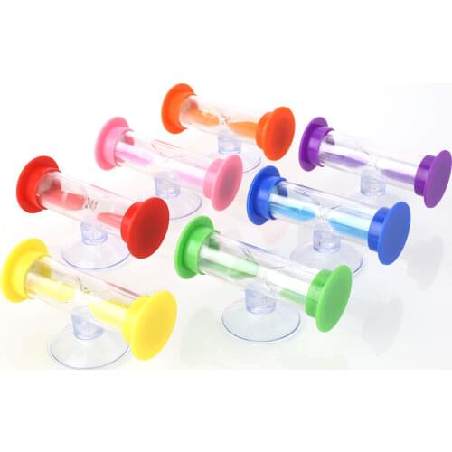 Colorful Hourglass with Sucker Accessories Toy Gadget Gift Shower Timer ABS Bathing Tool Home Sand Clock Toys Bathroom